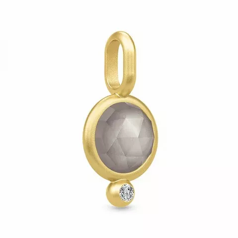 Julie Sandlau riipus  hopeaa, jossa 22 karaatin kultaus harmaa kuukivi valkoinen zirkoni