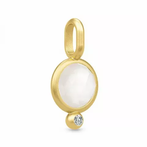 Julie Sandlau riipus  hopeaa, jossa 22 karaatin kultaus valkoinen kuukivi valkoinen zirkoni