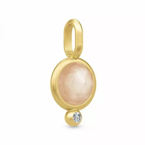 Julie Sandlau riipus  hopeaa, jossa 22 karaatin kultaus persikanväristä kuukivi valkoinen zirkoni