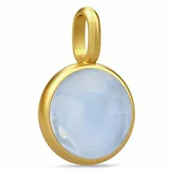 Julie Sandlau pyöreä riipus  kullattua hopeaa vaaleansininen kristalli