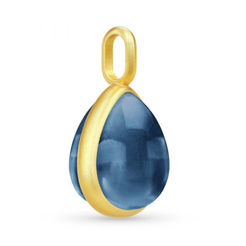 Julie Sandlau tummansininen riipus  kullattua hopeaa sininen kristalli