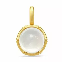 Julie Sandlau pyöreä riipus  kullattua hopeaa valkoinen helmi kvartsi