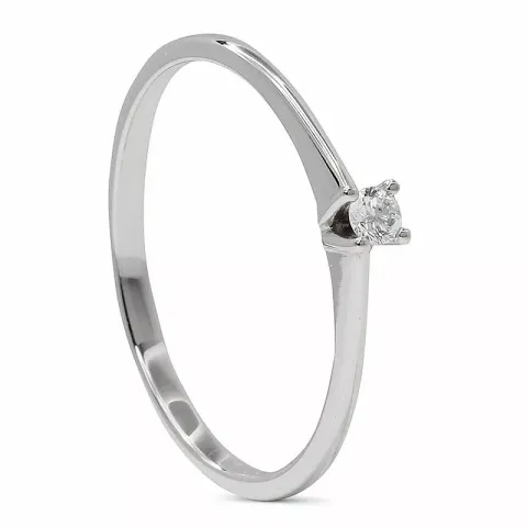 Kapea timantti kulta sormus 9 karaatin valkokultaa 0,05 ct
