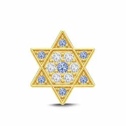 Julie Sandlau Clarity - Star Belie tähti korvakoru kullattua hopeaa valkoinen swarovski kristallia sininen swarovski kristallia