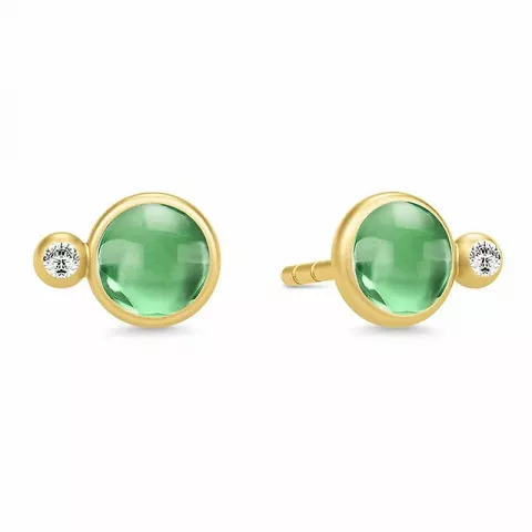 Julie Sandlau vihreä kristallia korvarenkaat  kullattua hopeaa vihreä kristalli valkoinen zirkoni