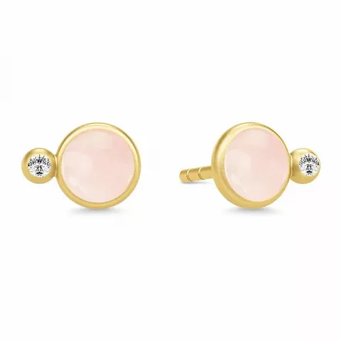 Julie Sandlau vaaleanpunaista kristallia korvarenkaat  kullattua hopeaa vaaleanpunainen Fluoriitti valkoinen zirkoni
