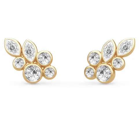 Julie Sandlau White Wisteria korvarenkaat  kullattua hopeaa valkoinen zirkoni