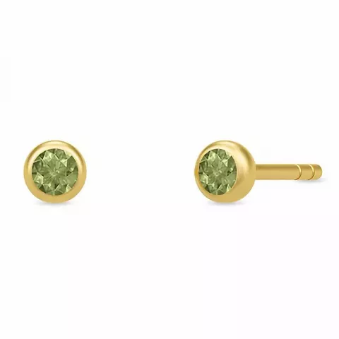 3 mm julie sandlau pyöreä korvarenkaat  kullattua hopeaa vihreää turmaliinia