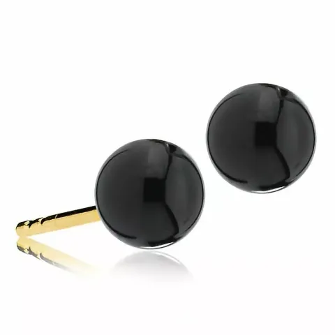 6 mm Izabel Camille musta onyx korvarenkaat  kullattua hopeaa mustaa onyx-kiveä