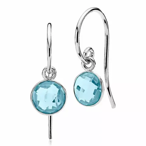 Izabel Camille Prima Donna small pyöreitä kvartsi korvarenkaat  hopea sininen kvartsi