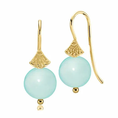 Izabel Camille sininen korvarenkaat  kullattua hopeaa sininen lasikuula