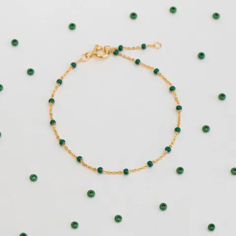 Enamel Lola Petrol Green rannekoru kullattua hopeaa vihreä emalji