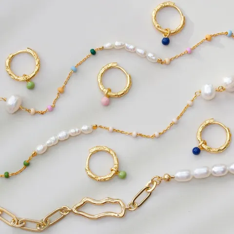 Enamel Lola Perla rannekoru kullattua hopeaa vihreä emalji