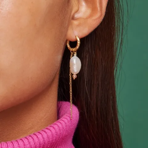 Enamel Adeline helmi ketjukorvakorut  kullattua hopeaa