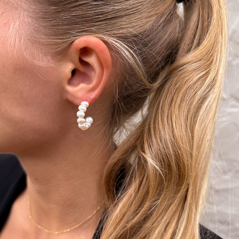 Enamel Pearlie Chunky rengaskorvakorut  kullattua hopeaa