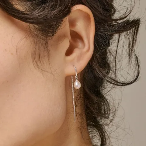Enamel Eleanor Pearl helmi ketjukorvakorut  hopea