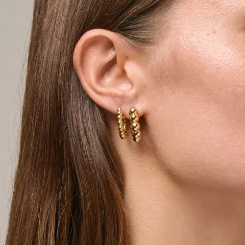 23 mm Enamel Ball Chunky rengas  kullattua hopeaa