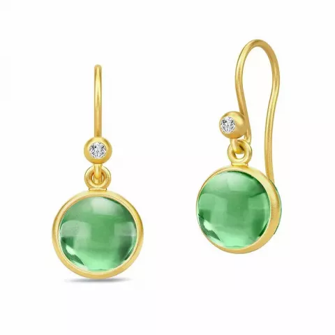 Julie Sandlau pyöreitä vihreä korvarenkaat  kullattua hopeaa vihreä kristalli valkoinen zirkoni