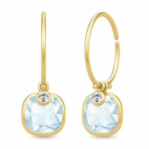 Julie Sandlau kristalli rengas  kullattua hopeaa sininen kristalli valkoinen zirkoni