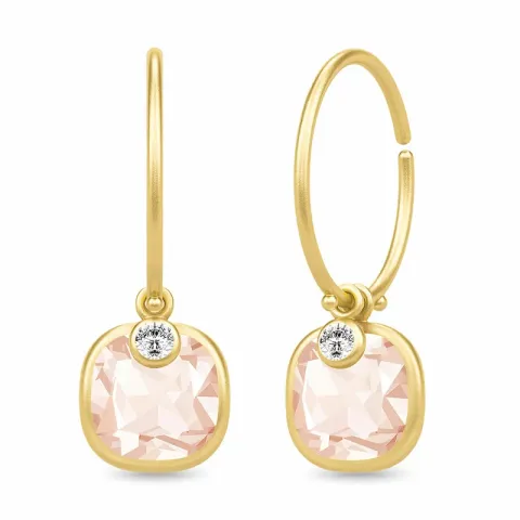 Julie Sandlau kristalli rengas  kullattua hopeaa pinkki kristalli valkoinen zirkoni