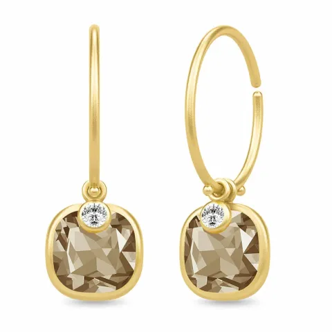 Julie Sandlau kristalli rengas  kullattua hopeaa savunvärinen kristalli valkoinen zirkoni