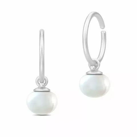 8 mm Julie Sandlau Perla hoop helmi rengas satiinirodinoitu sterlinghopea