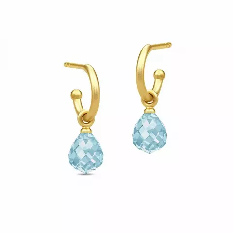 Julie Sandlau pisara kristalli rengaskorvakorut  kullattua hopeaa sinistä kristallia