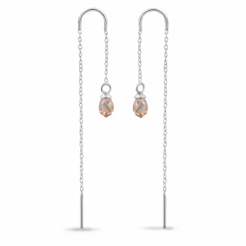 näytepakkaukset samppanjanvärinen zirkoni ketjukorvakorut  hopea