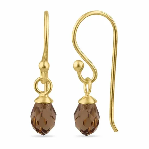 näytepakkaukset ruskea lasi ear lines  kullattu hopea - Loom Stones