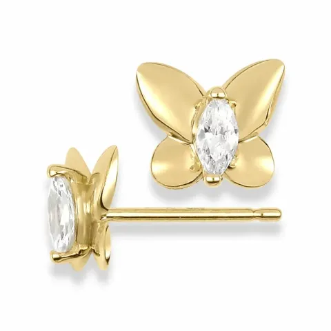 näytepakkaukset perhoset korvarenkaat 9 karaatin kultaa kanssa zirkoni