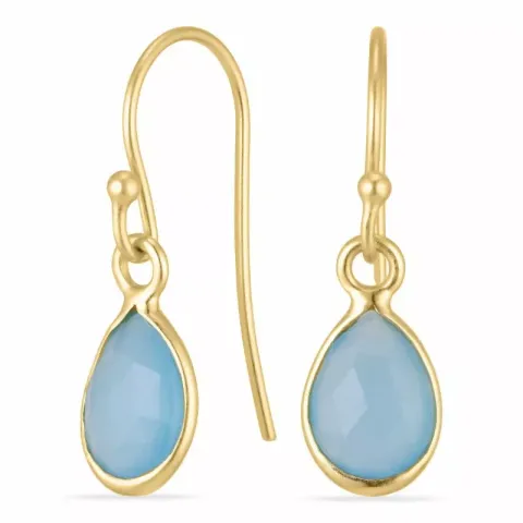 näytepakkaukset pisara kalsedoni korvarenkaat  kullattua hopeaa