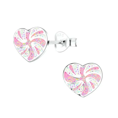 näytepakkaukset sydän lasten korvakorut  hopea