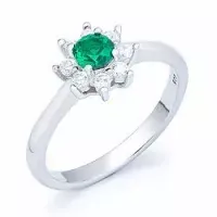 näytepakkaukset vihreä ruusukesormus hopeaa