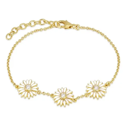 näytepakkaukset päivänkakkara zirkoni rannekoru kullattua hopeaa