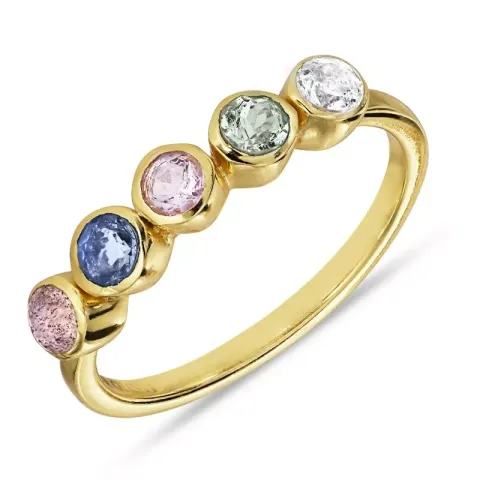 näytepakkaukset monivärinen sormus kullattua hopeaa