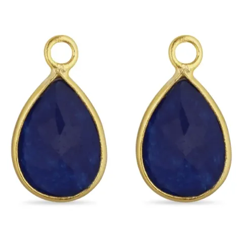 näytepakkaukset pisara sininen jadekivi riipuksia korvakoruja  kullattu hopea - Mix & Match