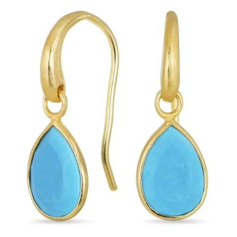 näytepakkaukset synteettinen turkoosi korvarenkaat  kullattua hopeaa