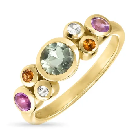 näytepakkaukset monivärinen sormus kullattua hopeaa