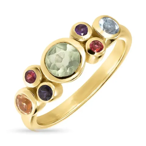 näytepakkaukset monivärinen sormus kullattua hopeaa