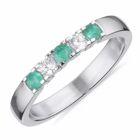 näytepakkaukset vihreä smaragdi alianssisormus 9 karaatin valkokultaa