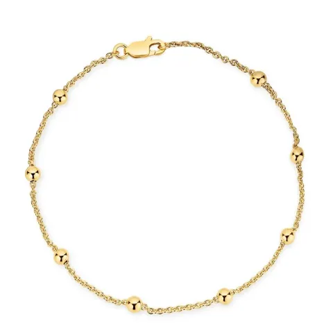 näytepakkaukset BNH Anker pyöristää rannekoru N. kuula 8 karaatin kultaa 18,5 cm x 1,3 mm