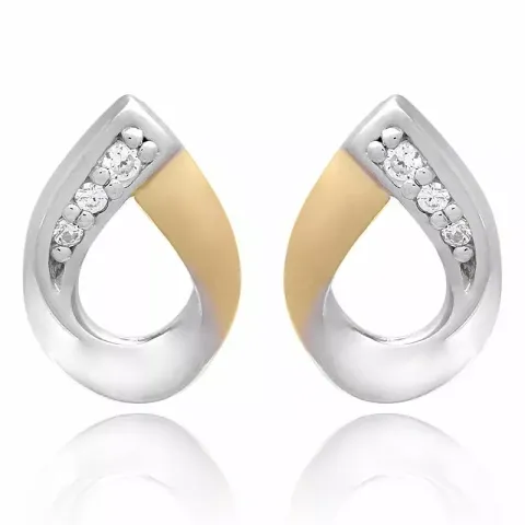 näytepakkaukset valkoinen zirkoni korvarenkaat  hopea kanssa roosanväristä hopeaa