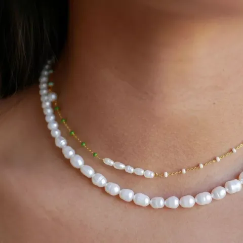 Enamel Pearlie kaulaketju kullattua hopeaa