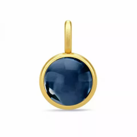 Julie Sandlau pyöreä sininen kristalli riipus  kullattua hopeaa tummansininen kristalli