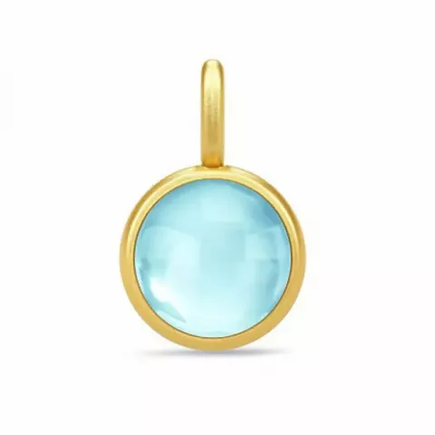 Julie Sandlau pyöreä kristalli riipus  kullattua hopeaa vaaleansininen kristalli
