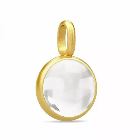 Julie Sandlau pyöreä valkoinen kristalli riipus  kullattua hopeaa valkoinen kristalli