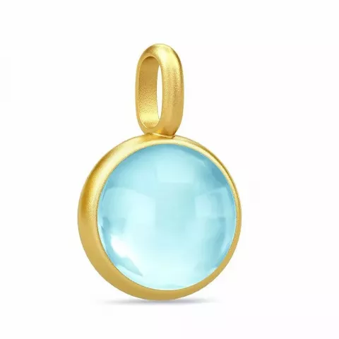 Julie Sandlau pyöreä kristalli riipus  kullattua hopeaa vaaleansininen kristalli