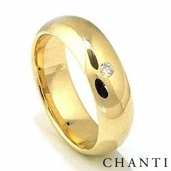 Vihkisormus 14 karaatin kultaa 0,05 ct