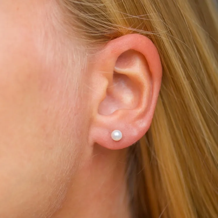 4,5-5 mm helmi nappikorvakorut  hopea