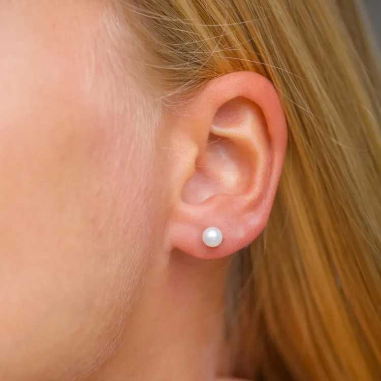 5-5,5 mm helmi nappikorvakorut  hopea
